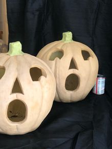 Halloween, giant pumpkin candle holders