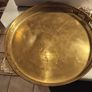 Lovely round tray Mid 20th Century Indian -Decorative Etched EPNS Brass Image 2