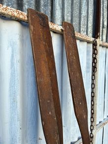 Vintage wooden oars