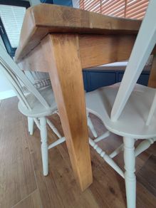 Solid oak table and chairs