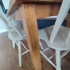 Solid oak table and chairs