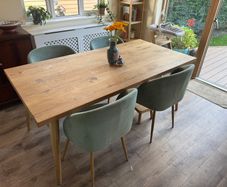 4 x Dinning Chairs, Green Velvet