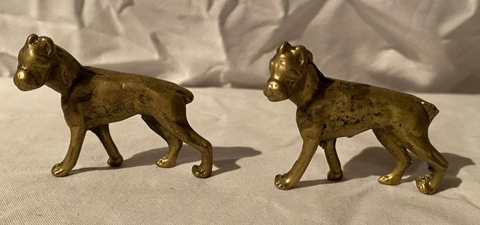 Vintage Brass Dogs.
