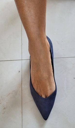El Cortes Ingles navy suede pointed court shoes Sz 41 (Fit 7-7.5Uk) - Bnwt Rrp 59.99