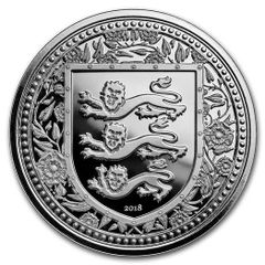 2018 Gibraltar 1 Pound 1 Oz Silver Bullion Coin Royal Arms of England ( In Capsule)