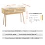 Rattan Console Table with 2 Storage Drawers Rattan Sliding Door Natural Image 7