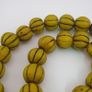 Antique African Yellow Melon Shape Glass beads Necklace Strands Image 9
