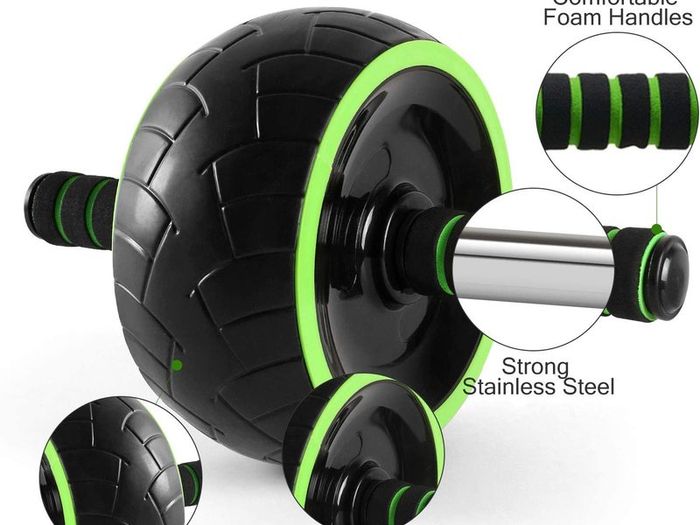 Ab Roller Wheel Workout Set with Knee Pad, Push Up Bars Abdominal Training Machine or Lose Weight, Exercise Abdominal Muscles at Gym Home