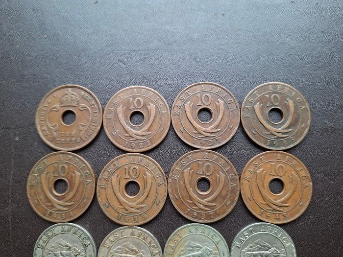 East Africa. A Lot of 21 coins (1922-1963)