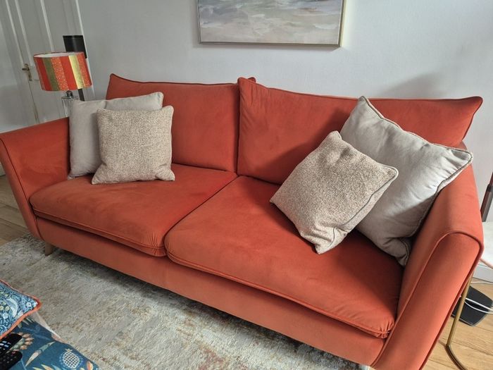 Burnt orange sofa