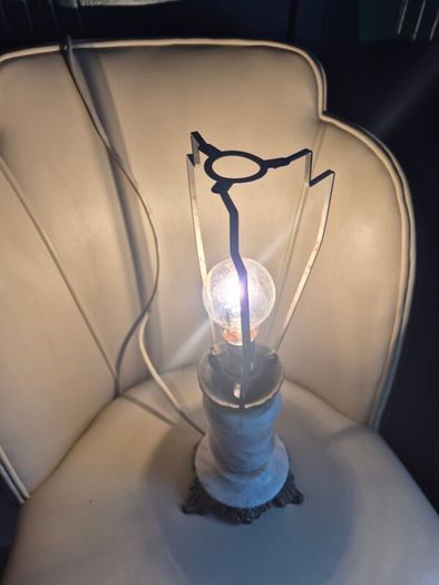 Mid Century Vintage Retro Marble gold ornate metal lamp base
