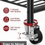 Clothes Rail  Clothes Rack with Shelves & Wheels, Multi-Functional Clothing Rail with Hooks, Sturdy Metal Garment Rack for Bedroom, Laundry, Balcony, 84cm / 31cm / 202cm, Black Image 6
