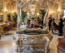 Very large silver console table