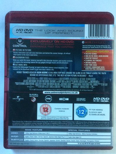 The Bourne Ultimatum [2007] Matt Damon [ HD-DVD Movie ]