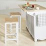 Set of 2 Wooden Kitchen Stools with Footrest Image 3