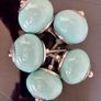 Turquoise ceramic knobs (x5) with silver details Image 3