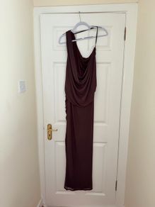 ASOS DESIGN Maternity Mesh One Shoulder Maxi Dress - size UK 10