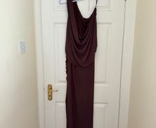 ASOS DESIGN Maternity Mesh One Shoulder Maxi Dress - size UK 10