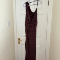 ASOS DESIGN Maternity Mesh One Shoulder Maxi Dress - size UK 10