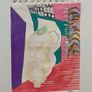 Original art Original Figurative Artwork on paper A4 Mounted contemporary Irish Art abstract painting Image 2