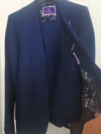 navy 3 piece suit