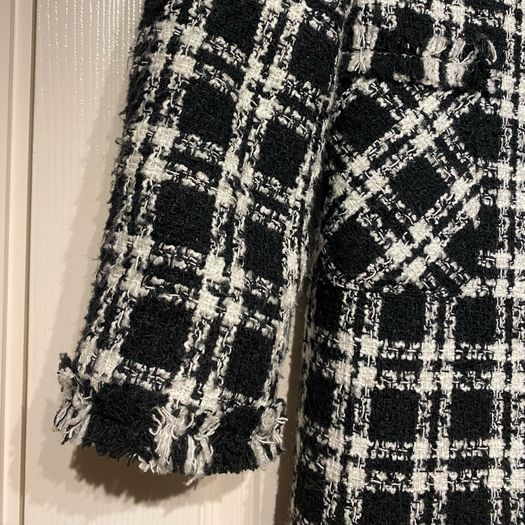 Chanel-Inspired Boucle Checkered Coat - Elegant, Timeless, Size M / 38 / 10