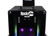 FREE EXPRESS SHIPPING Singcube 5-Watt Rechargeable Bluetooth Karaoke Machine with Two Microphones, Voice Changing Effects &amp; LED Lights, Black