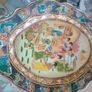 a Chinese Satsuma "Geisha" Oval Platter - Stamped Image 4
