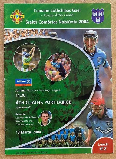 2004 Dublin v Waterford - GAA Allianz Hurling League Programme
