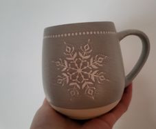 Winter ceramic mug with snowflake NEW