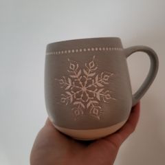 Winter ceramic mug with snowflake NEW