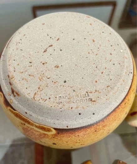 Vintage Stoneware Creamer or Small Jug & Lidded Sugar Bowl made by Badger Hill Pottery