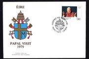 1979 Ireland Papal Visit of Ireland Commemorative Stamp P&amp;T Addressed First Day Cover (FDC) with Shannon Airport (Aerport Na Sionnainne) Pictorial Cancel.