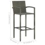 5 Piece Garden Bar Set Grey Image 7