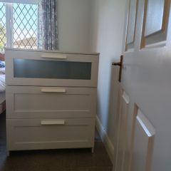 Bedroom furniture set - pine chest of drawers and 2 lockers