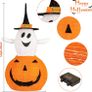 Halloween Pumpkin decorations Light, Foldable Ghost Pumpkin Halloween Decorations Outdoor with 8 Light Modes, Battery Operated Jack O Lantern for Yard Holiday Party Decor Image 2