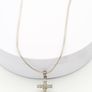 CZ Silver Cross On Gold Plated 925 Chain Image 7