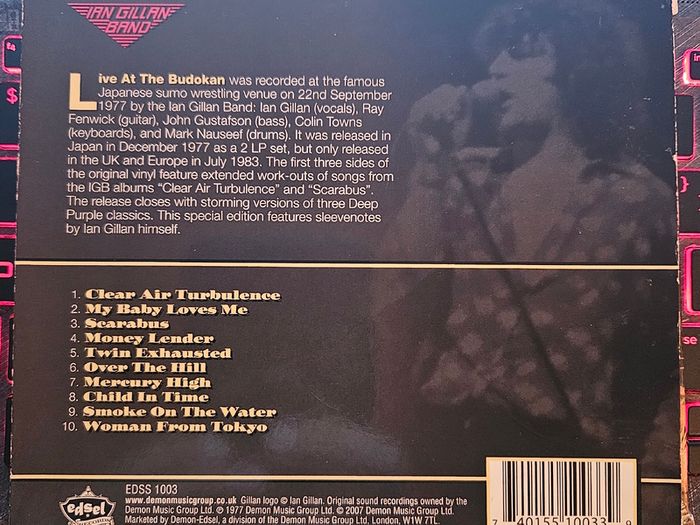 Ian Gillan Band "Live At The Budokan" Scarce CD Album