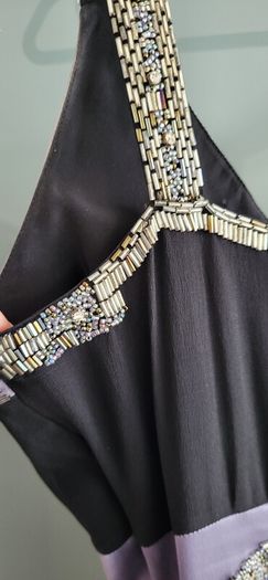 NOCTURNE 100% Silk Beaded Cocktail Dress Sz 12UK(Fit 10-12UK) - Rrp 695 (New)