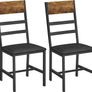 Set of 2, Chairs for Dining Room, Padded Seat, Steel Frame, Ergonomic Design for Living Room, Dining Room, Rustic Brown and Black Image 6