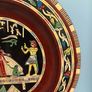 Vintage Egyptian handcrafted wooden plate. Image 2