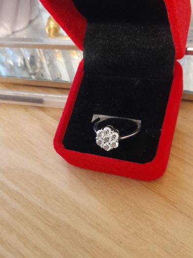 Silver diamond 925 hallmarked  size 7