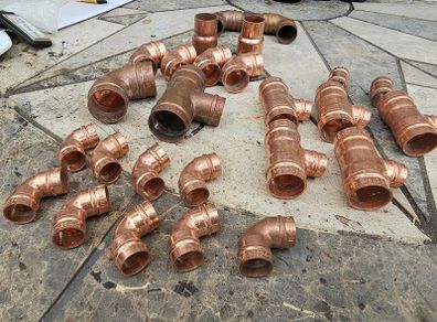 Copper pipe soldering fittings