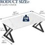 Coffee Table, Living Room Table, Center Tea Tables, Rectangular Tea Tables, End Sidetable with Black Metal Frame for Living Room Bedroom Office, Modern Open Design, 39.3 x 18.9 x 17.7 IN, White/Black Image 5