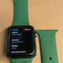 APPLE Watch Series 3 GPS LTE (Cellular) A1891- 42MM Black Aluminum Case with Green Band Image 5