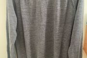 Cynthia Rowley 100% merino wool grey ribbed fine knit jumper