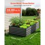 2 Pack Galvanized Raised Garden Beds, 2030 x 1020 x 460 mm, Rectangular Metal Planter Boxes Kit Outdoor, Elevated Planting Box with Gloves, Alu-Zinc, for Growing Flowers Vegetables, Dark Gray Image 5