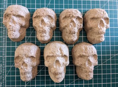Bundle of papier mache skulls for arts & crafts