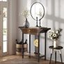 Narrow Entryway Console Tables Storage 2 Tier Rustic Tall Long Desk 81.5x32x82cm Bamboo Sofa High Table Chinese Image 7