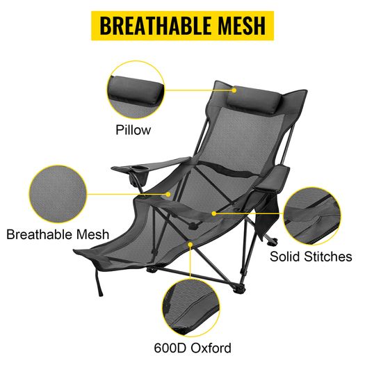 Outdoor Folding Camp Chair Backrest With Footrest Portable Bed Nap Chair For Camping Fishing Foldable Beach Lounge Chair